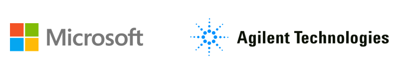 microsoft, agilent technologies logos