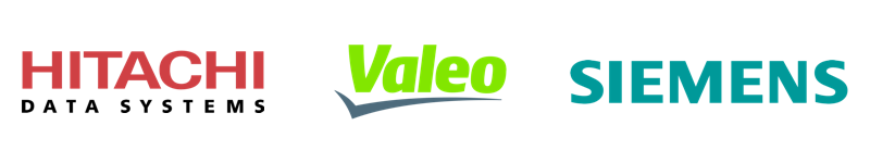 hitachi, valeo, siemens logos