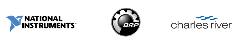 national instruments, brp, charles river logos