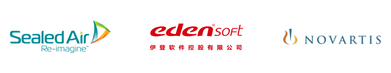 sealed air, eden soft, novartis logos